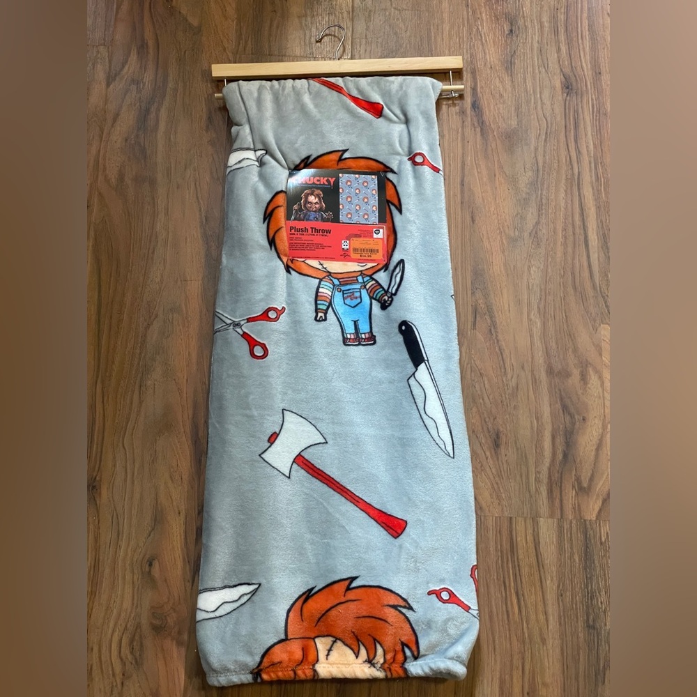 NWT Chucky Halloween Plush Blanket 50”x70”